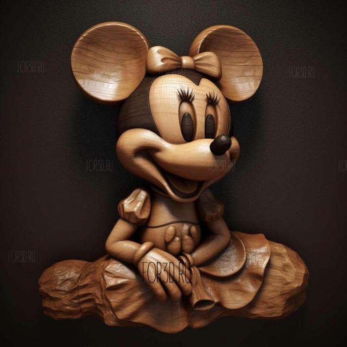 st Minnie Mouse 2 3d stl модель для ЧПУ